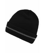 Unisex Reflective Beanie Black/silver 8702