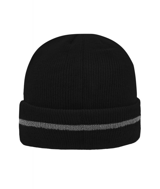 Unisex Reflective Beanie Black/silver 8702