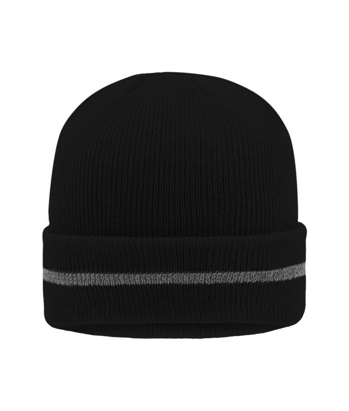 Unisex Reflective Beanie Black/silver 8702