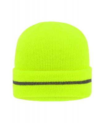 Unisex Reflective Beanie Bright-yellow/silver 8702