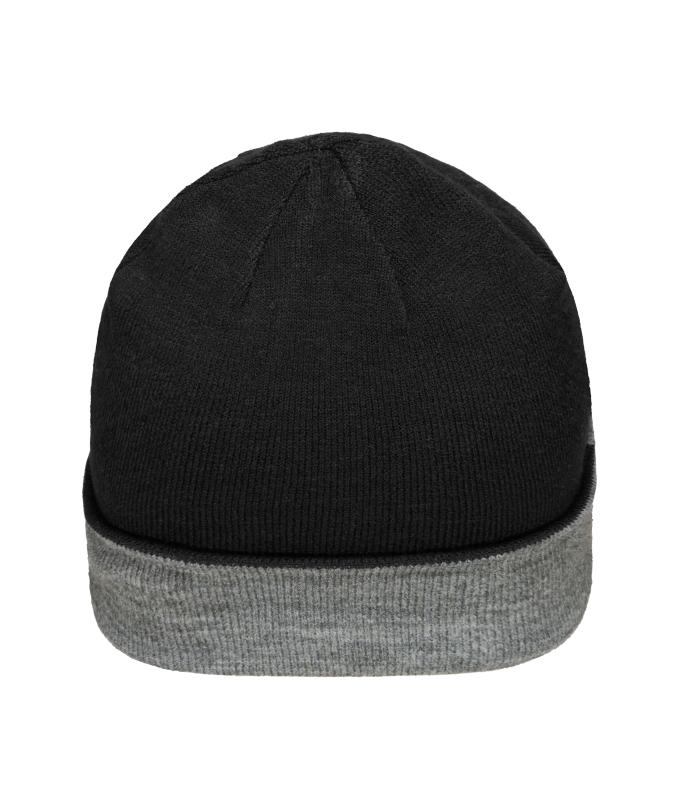 Unisex Reversible Beanie Black/grey-heather 11118