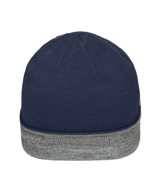 Unisex Reversible Beanie Navy/grey-heather 11118