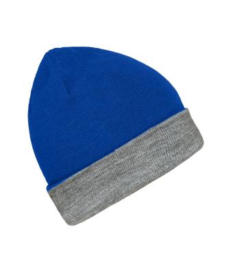 Unisex Reversible Beanie Royal/grey-heather 11118