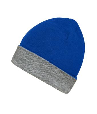 Unisex Reversible Beanie Royal/grey-heather 11118