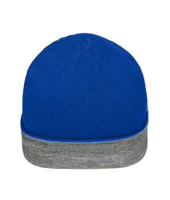 Unisex Reversible Beanie Royal/grey-heather 11118