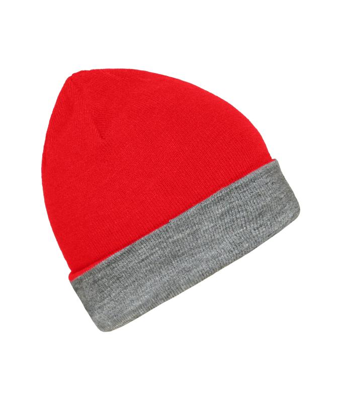 Unisex Reversible Beanie Red/grey-heather 11118