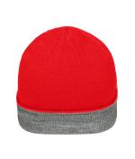 Unisex Reversible Beanie Red/grey-heather 11118