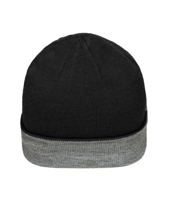Unisex Reversible Beanie Black/grey-heather 11118