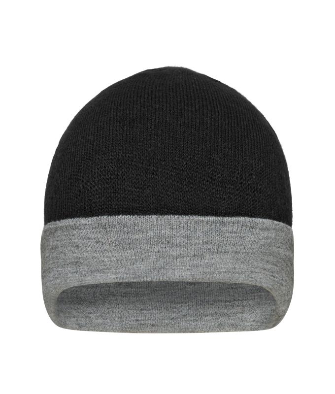 Unisex Reversible Beanie Black/grey-heather 11118