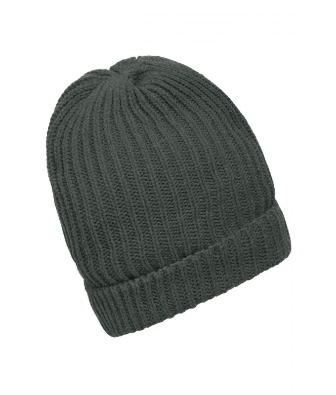 Unisex Warm Knitted Cap Dark-grey-melange 7882