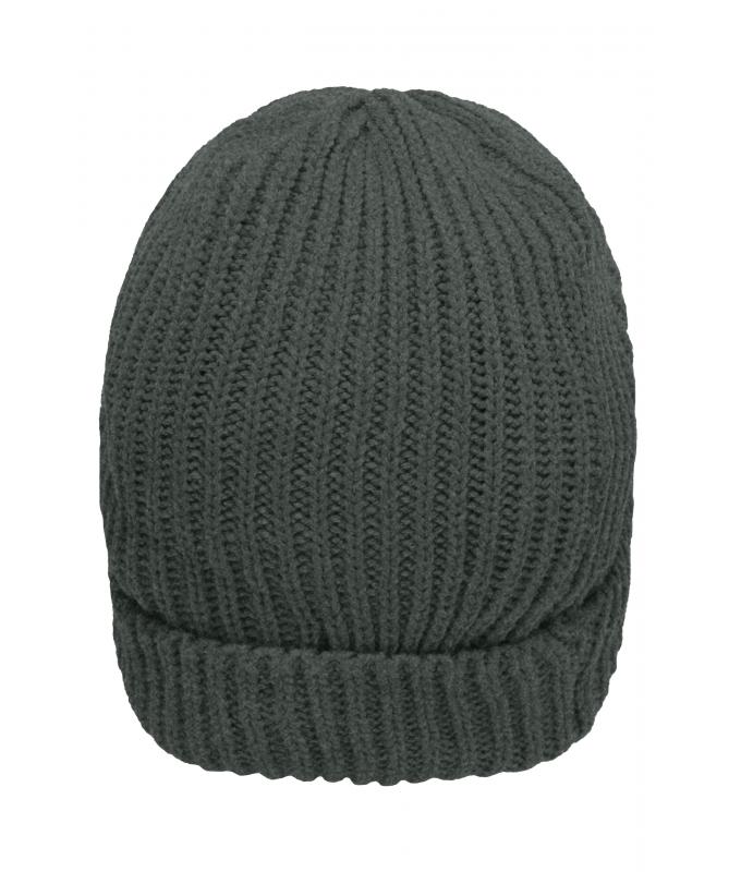 Unisex Warm Knitted Cap Dark-grey-melange 7882