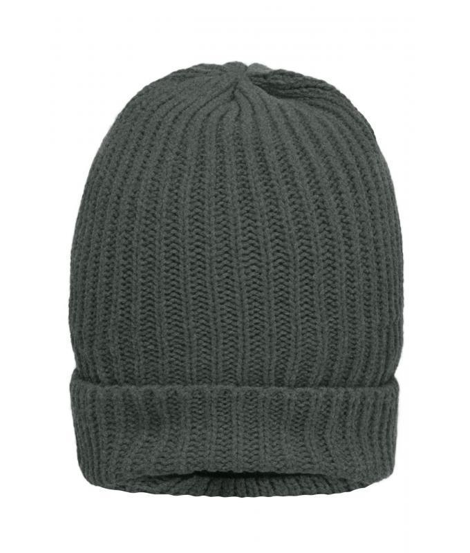 Unisex Warm Knitted Cap Dark-grey-melange 7882
